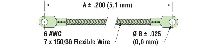 Ground Bonding Jumper – 6 AWG Tinned Copper