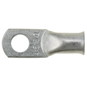 A 4AWG Quick Cable Max Lug, 5/16" Stud connector with a hole in it.