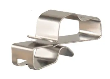 A stainless steel Heyco S6401/S6441 SunRunner 2 clip on a white background.
