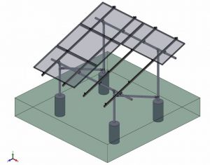 A 3d model of a Tamarack 90088 - 4 Module Add-On Column Kit solar panel system.