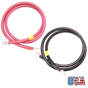 A pair of 4 AWG Battery/Inverter Cables with red and yellow wires.