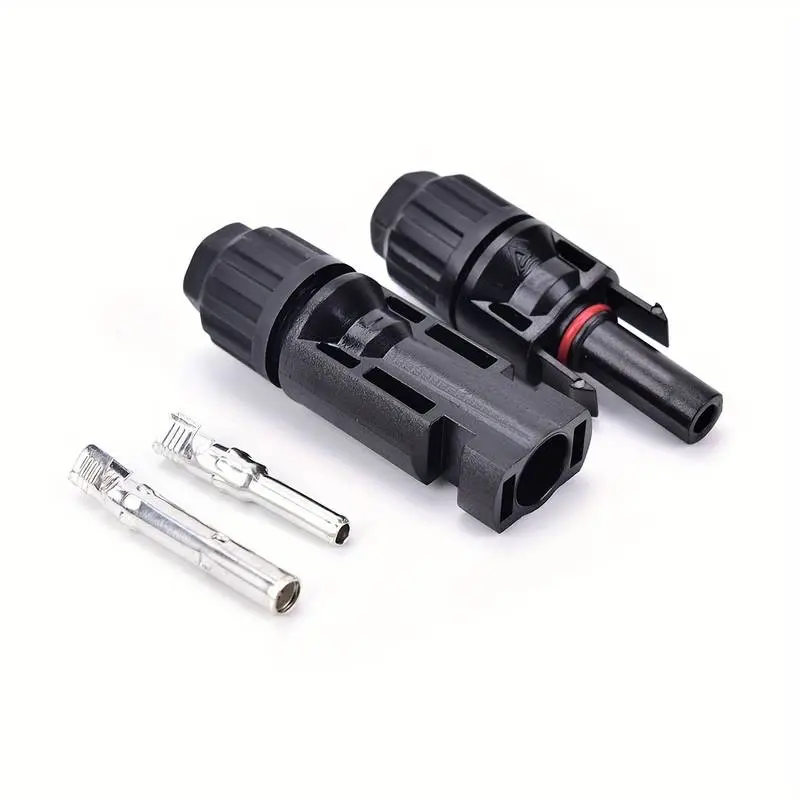 A JM608 Connector Set, 10AWG with black connectors and red and black connectors.
