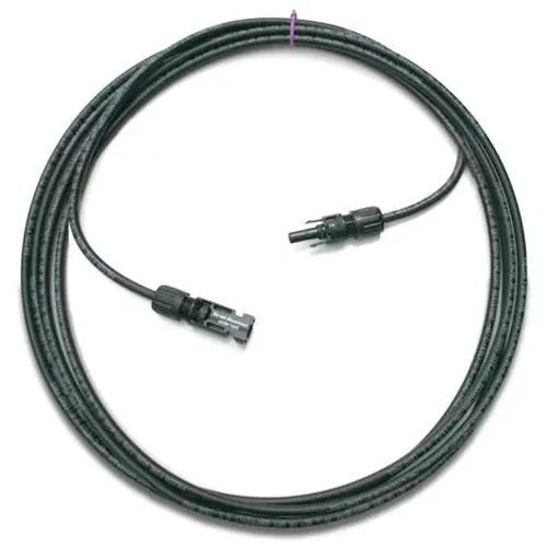 A Stäubli Multi-Contact MC4, 10AWG, 2kV, PV Extension Cable with two connectors on it.