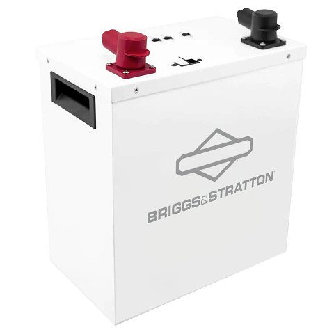 White Briggs & Stratton branded battery.