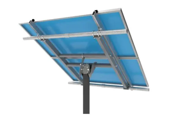 Solar panel mounted on a support structure.