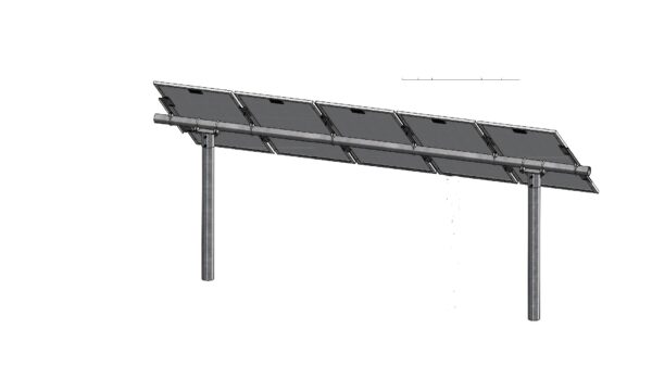 Solar panel mounted on a metal frame.