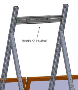 Intertie kit installed on metal frame.